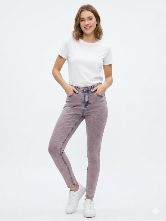 wild fable Denim - Women's Wild Fable Indie-Pop Pastel Lavender Acid Wash High Rise Skinny Jeans, M